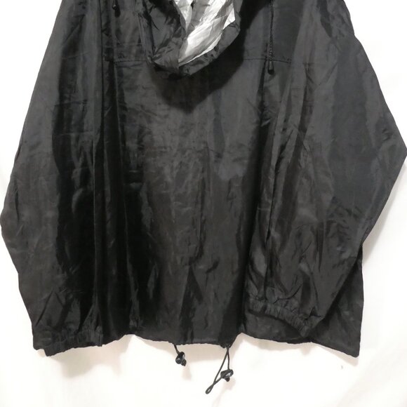 REEBOK | xl - extra large | Black Zip-Up Nylon Windbreaker | Removeable Hood - Picture 14 of 16